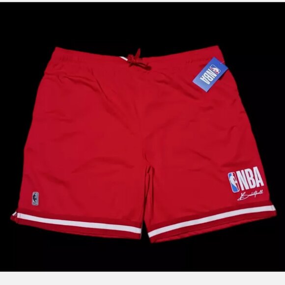 NBA CLASSIC BASKETBALL Shorts -At The Knee- Drawstring elastic waist Red Sz 2XL - Picture 2 of 13